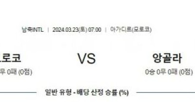 모로코 vs 앙골라 경기 분석 및 베팅 추천